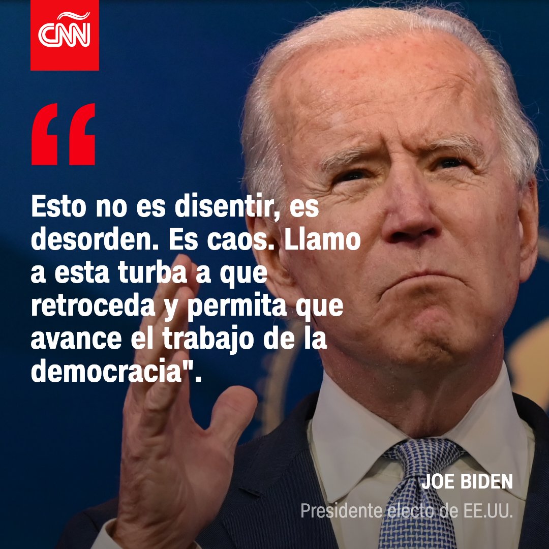 CNNEE's tweet photo. Biden: "Nuestra democracia está bajo un ataque sin precedentes" https://t.co/396jhOlcep https://t.co/8lBDe2oGNV