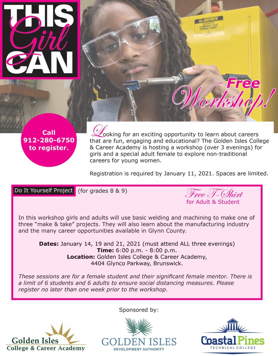 Looking for an exciting opportunity to learn about careers that are fun, engaging and educational? GICCA is hosting a workshop for girls in 8th and 9th grades to explore non-traditional careers for young women. Registration is required by January 11, 2021. Spaces are limited.