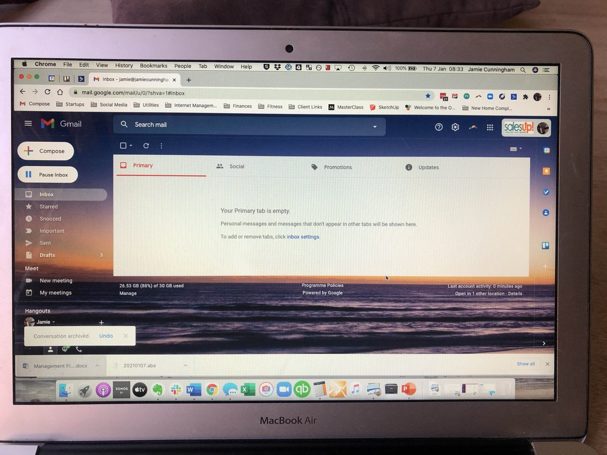 CoachJamieC's tweet photo. Inbox zero. What a feeling! https://t.co/6K8JsOaGmo