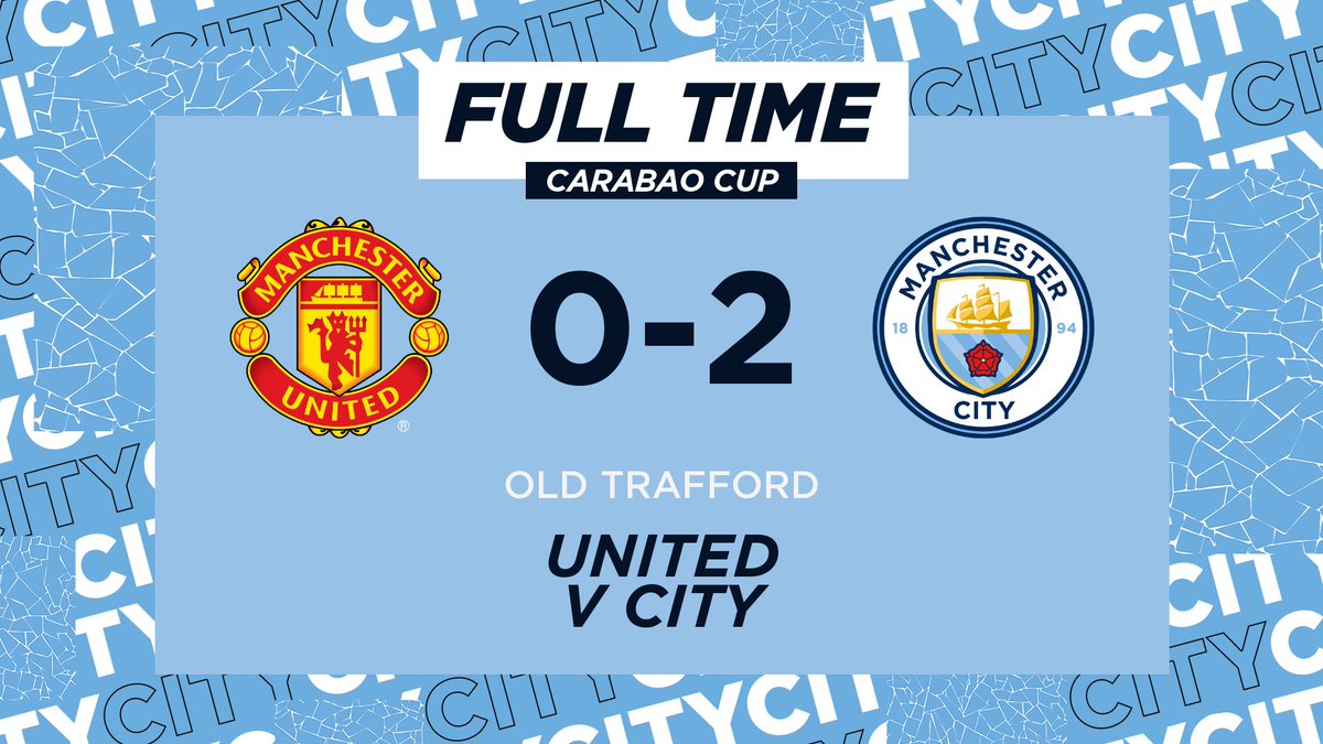ManCity's tweet photo. FULL TIME | We're Wembley bound once again! 🏆💙

🔴 0-2 🔵 #ManCity | https://t.co/axa0klUGiM https://t.co/d3HaqFDTmZ
