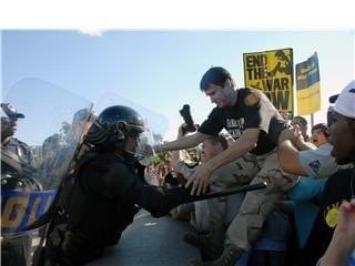 More photos from that day, Sept 15 2007 in front of the Capitol. Pepper spray, beatings, mass arrests defending the steps