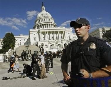 More photos from that day, Sept 15 2007 in front of the Capitol. Pepper spray, beatings, mass arrests defending the steps