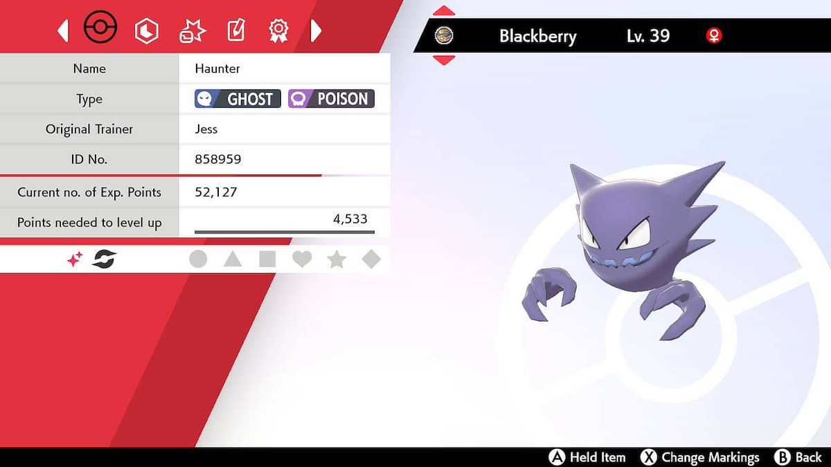 ShinyLogSwSh's tweet photo. Another random raid shiny. Haunter this time! Named her Blackberry. 
#pokemon #shinypokemon #swordandshield #shinyhunting #nintendoswitch #pokemonsword https://t.co/nYH5HMtrvk
