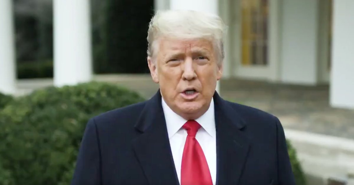 BostonDotCom's tweet photo. In video message, Trump tells supporters to ‘go home’ while reiterating unfounded claims of election fraud https://t.co/kjHOiN3RR9 https://t.co/VPWUd8sW2M