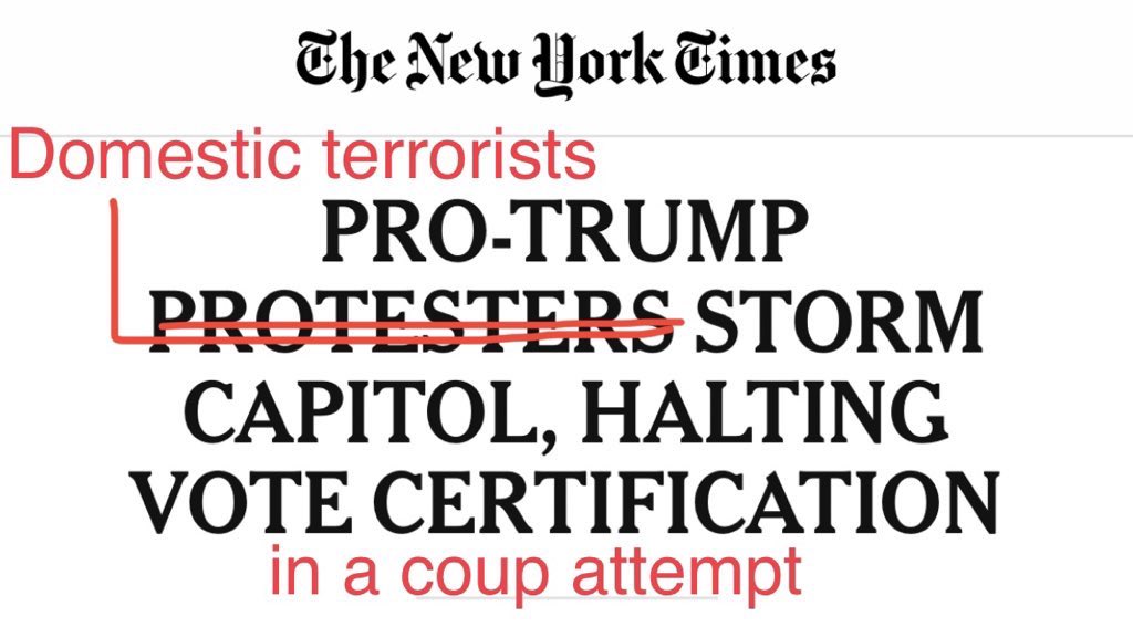 scottjel's tweet photo. I fixed the headline. Is this what Trump meant when he said “stand back and stand by?” #DomesticTerrorists #coup https://t.co/q0cutlCDQx