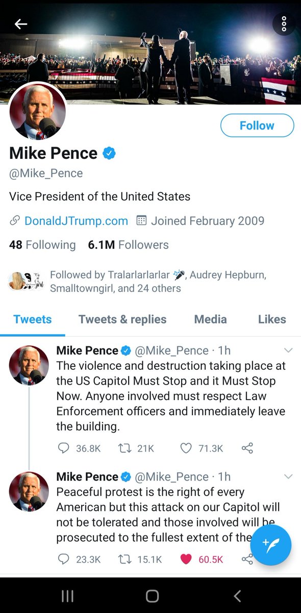 Dayzeechains's tweet photo. Mike Pence changing his cover photo to Biden/Harris is middle school girl vibes and I'm here for it https://t.co/Xz1OpXaZtM