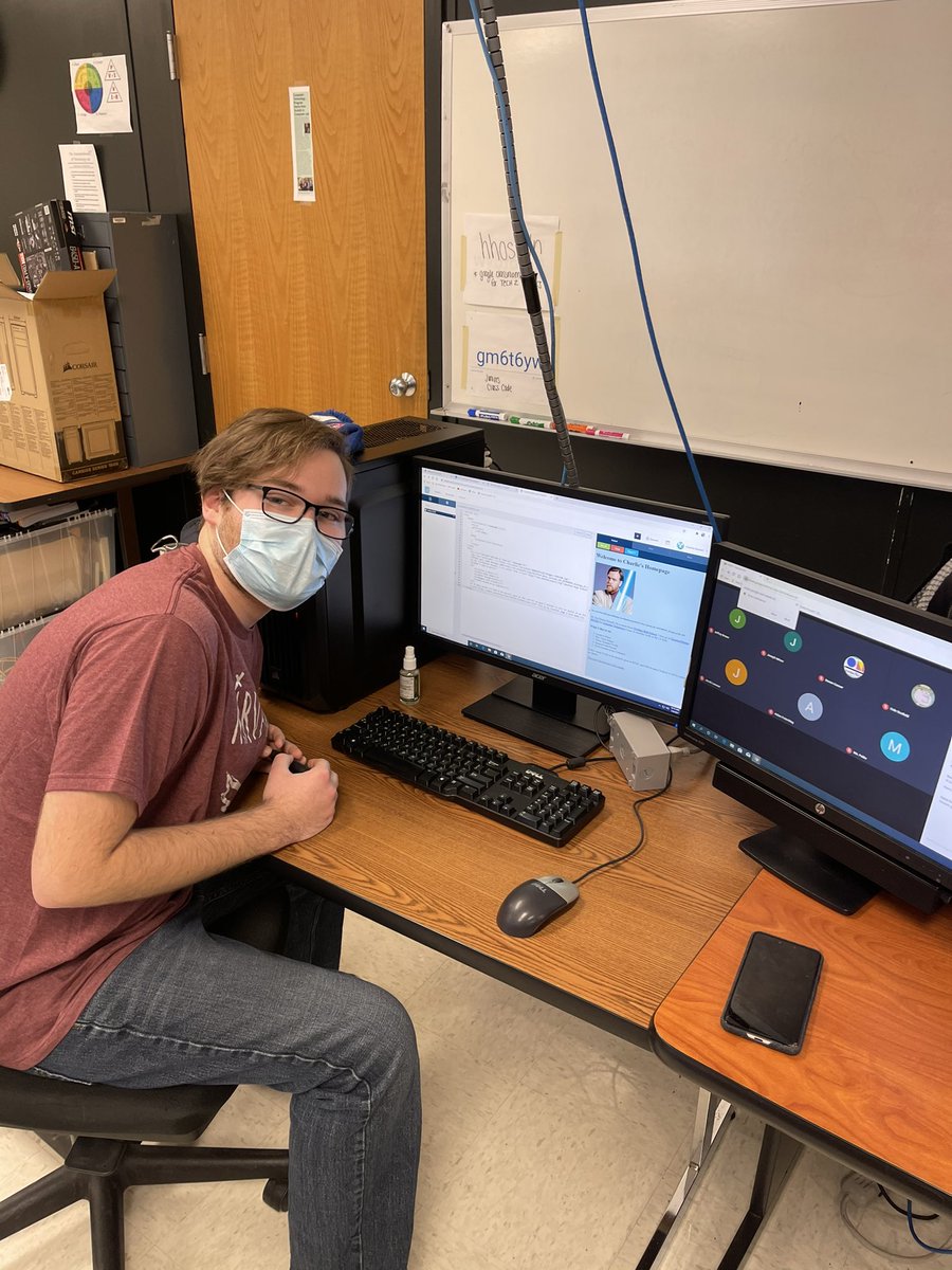 SSBindemann's tweet photo. I love walking into classes and seeing engaged students creating and problem solving. In Mr Brown’s, Computer Tech class students are seeking solutions to hardware issues. While others are hard at work writing code and creating personalized websites. Impressive! #engaged #nctec https://t.co/XtAgCSI7hl
