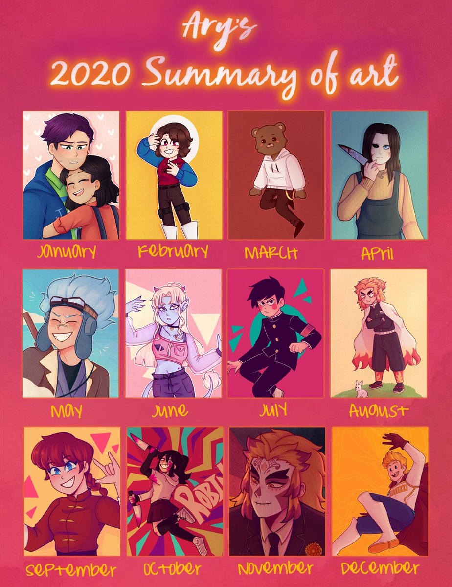 _nishimei's tweet photo. 2020 summary of art!
.
.
.
pinche año culero, lo bueno que ya terminó
#NobodyArtistClub #summaryof2020 https://t.co/fsiuB5LFPX