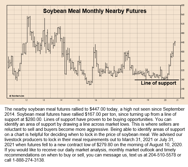 agchieve's tweet photo. #ChartOfTheWeek: Soybean meal futures explode to a 6-year high!
#AskAgChieve #WestCdnAg #Soybean #SoybeanMeal #SoyMeal #Futures #LineOfSupport #ReversalPattern #TechnicalAnalysis #MarketOutlook https://t.co/gk86TnWI2M