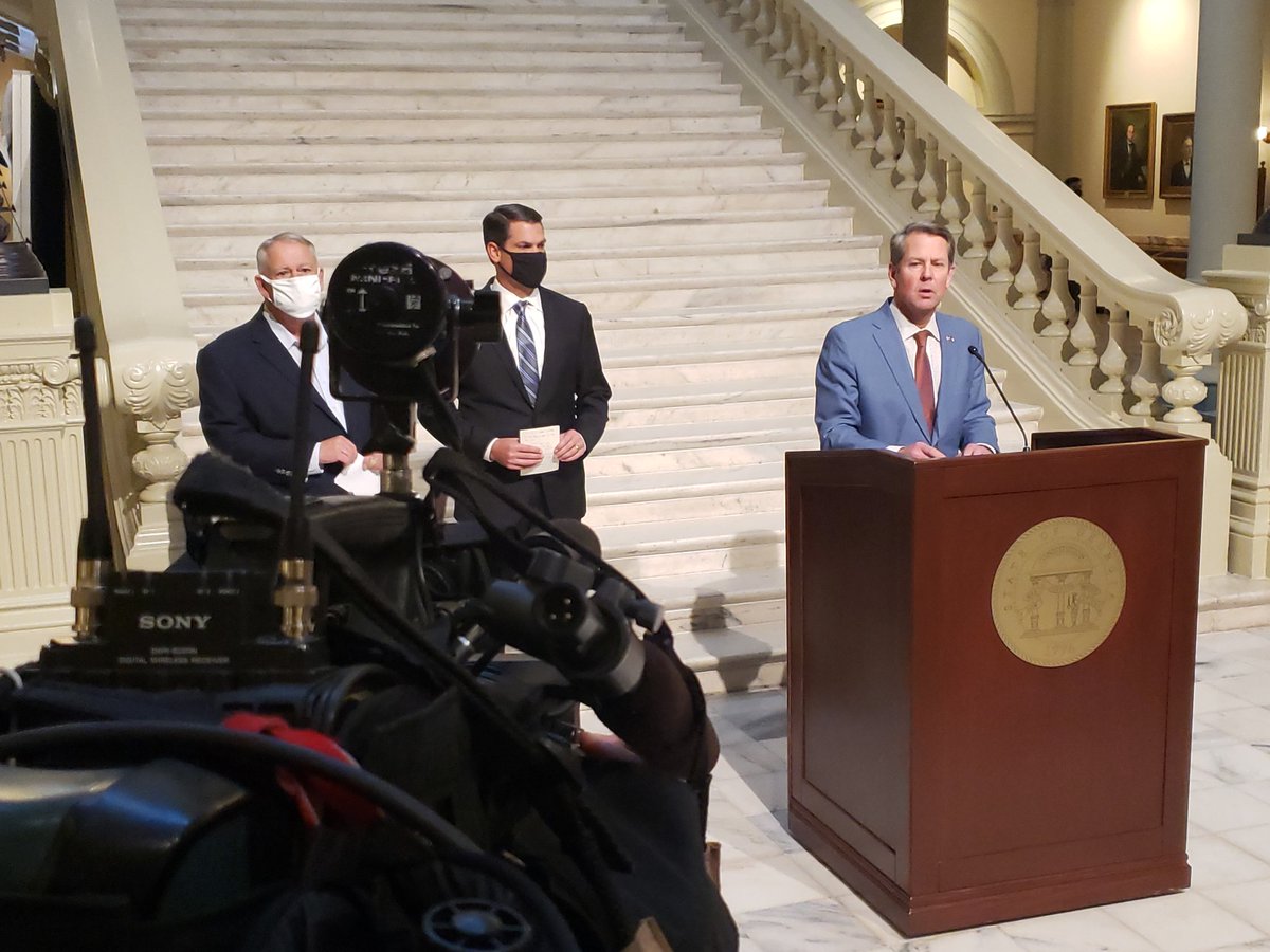 ClaireSChaffins's tweet photo. RIGHT NOW: @GovKemp calls the ongoing situation in D.C. "a disgrace" and "un-American."  @FOX5Atlanta https://t.co/N0rsWOujpA