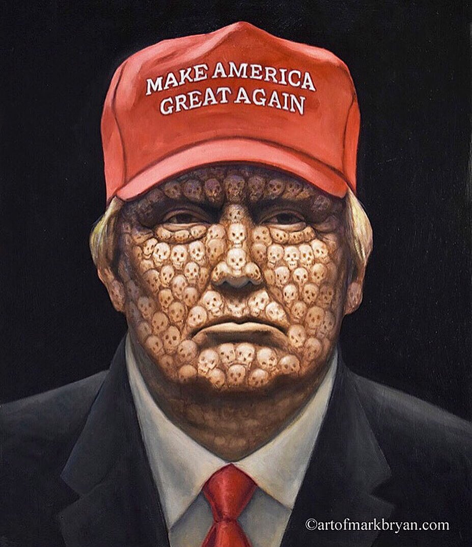 ArtofMarkBryan's tweet photo. “Make America Great Again” What a joke. This is the face of hate and chaos. The events of today are all on him. #DCRIOTS #insurrection #TrumpLies #CoupAttempt #ProudBoys #CapitolHill #shamefull #sad https://t.co/8NfqZeBJPU