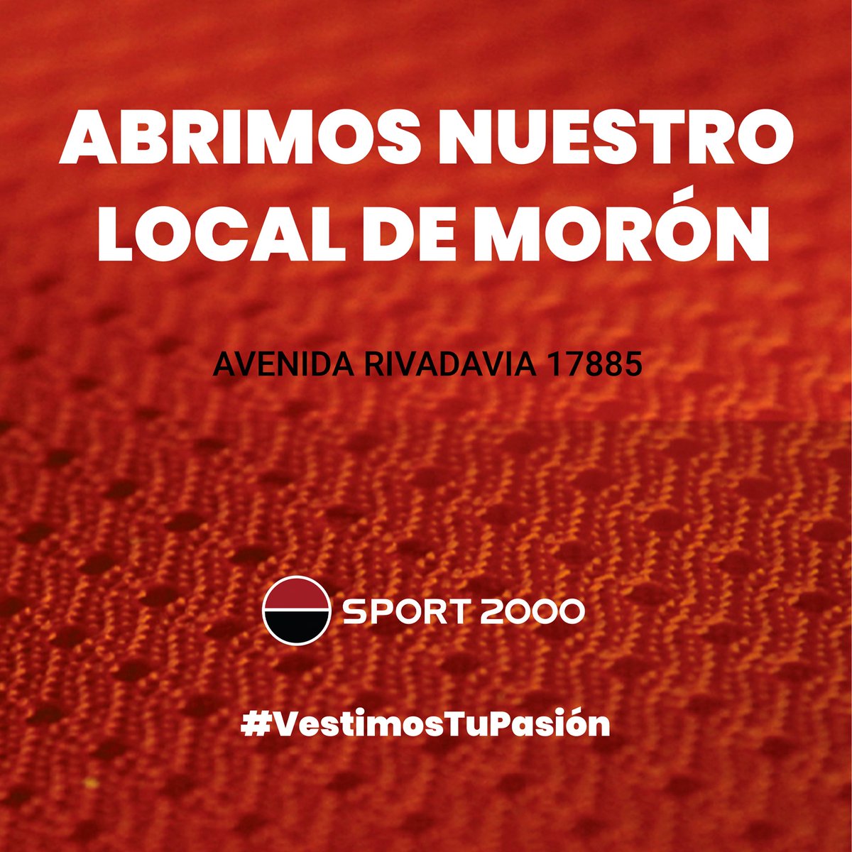 ➡ Abrimos nuevamente nuestro local de Morón.⁣
📍 Visitanos en Av. Rivadavia 17885, a 4 cuadras de la estación de Morón.⁣
⁣
🔻 Anotá nuestros horarios durante Enero 🔻⁣
▪ Martes y Jueves de 10.00 a 18.30 hs.⁣
▪ Sábados de 10.00 a 13.00 hs.⁣
⁣
Sport 2000 #VestimosTuPasion