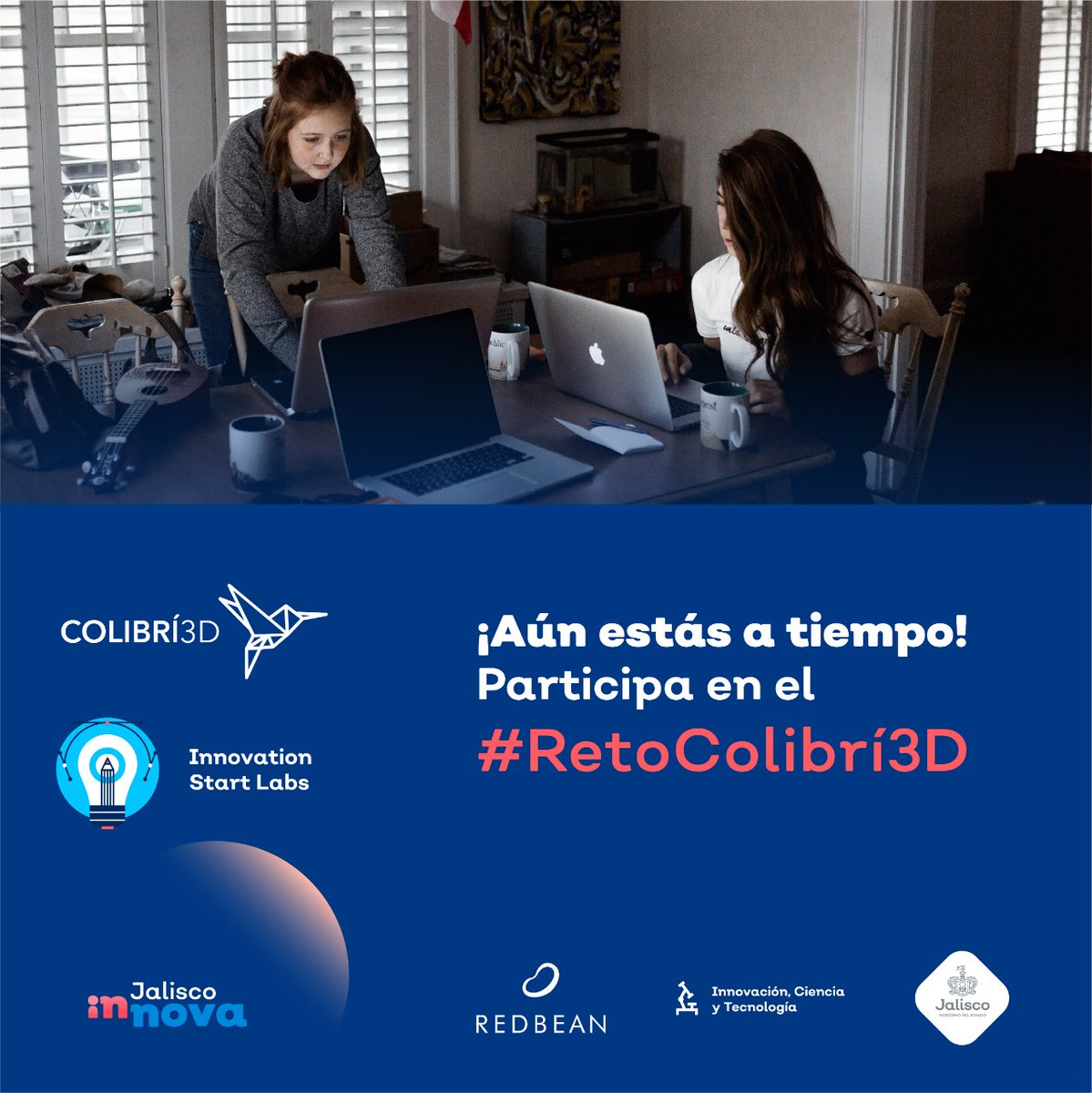 red_beaners's tweet photo. Casi llegamos al final de la convocatoria. ¡Aún estás a tiempo de participar! Conoce las bases y envía tu propuesta: https://t.co/y0fqRWwyaB

@red_beaners @Colibri3D @InnovacionJal #InnovationStartLabs https://t.co/Rj2oAR4ehq