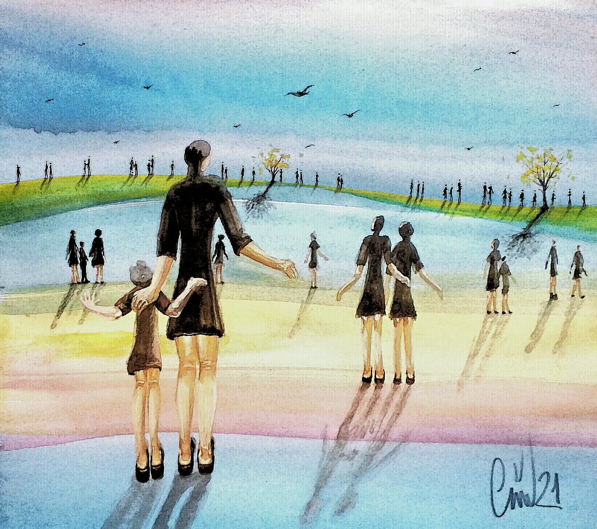 Kıyı Kızları
Suluboya
21 × 23 cm

#😀 #bence_aşk_mavi #su_mavisi #watercolor #humanism #huzur #serenity #duygu #feeling #sevgi #love #samimiyet #sincerity #masumiyet #innonence #nefes #breathe #iyilik #kindness #hepsi 

Gününüz mutlu olsun.