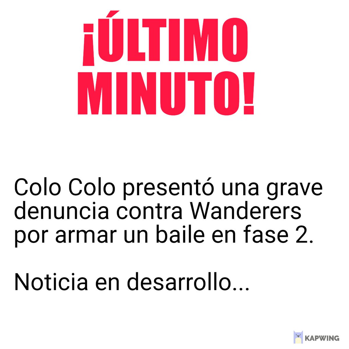 SWargas's tweet photo. ¡Coletazo del Wanderers 3 Colo Colo 0! https://t.co/1ucLkCi53x