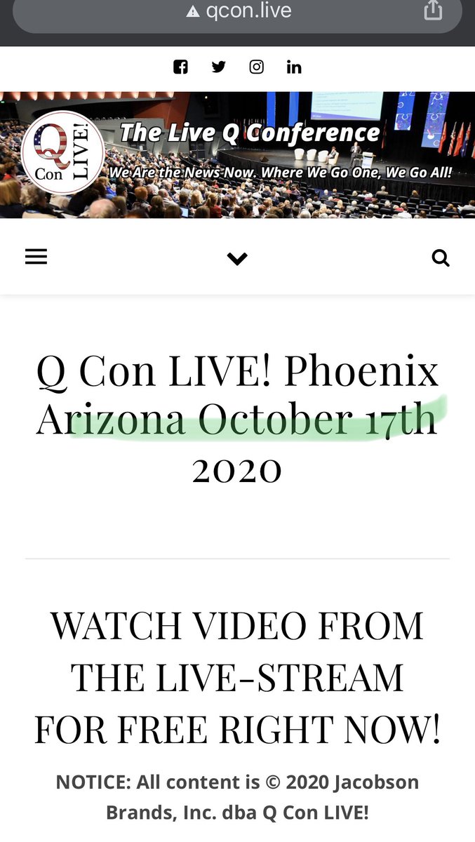 What if I told you Q told us. We have an event on AZ on 10/17/20.