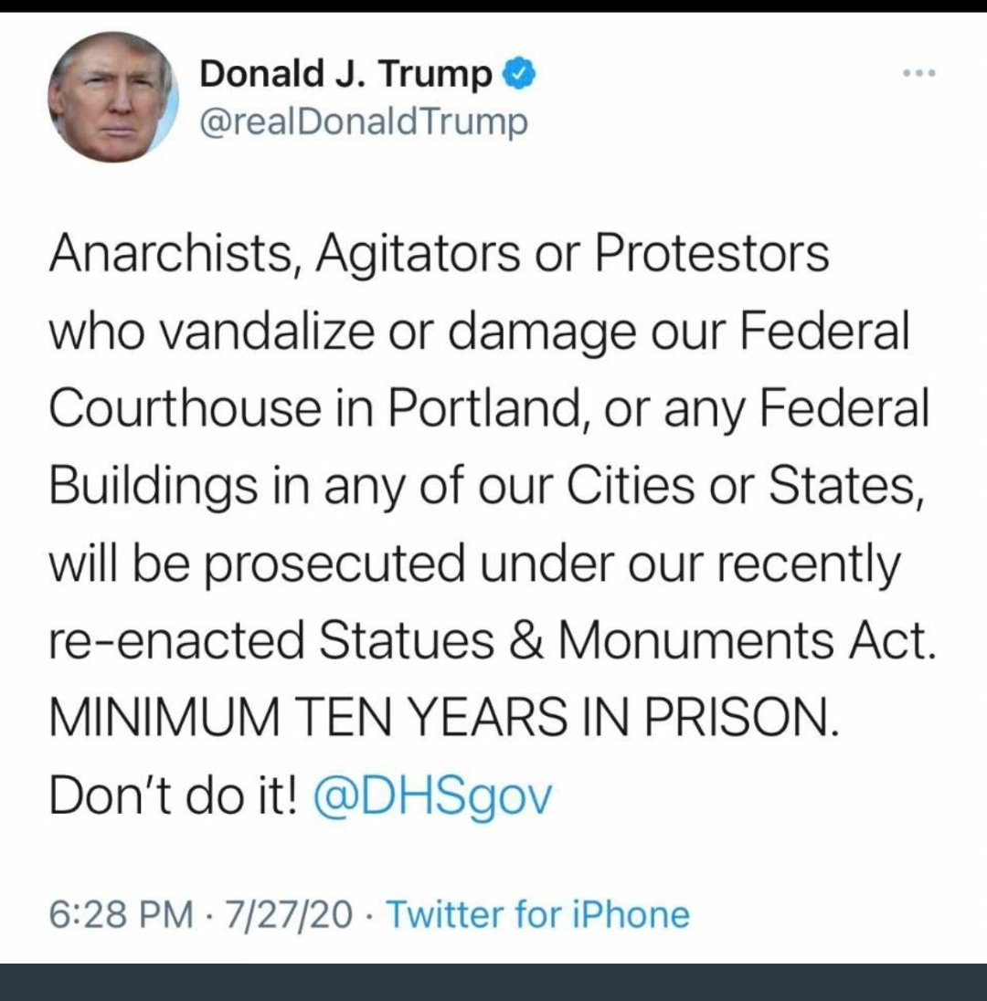 So ... Trump Said this about BLM protestors ... but look at him now 👀 Amerikkka's commander in chief.

He better hand deliver those prison sentences to the Capitol trespassers
