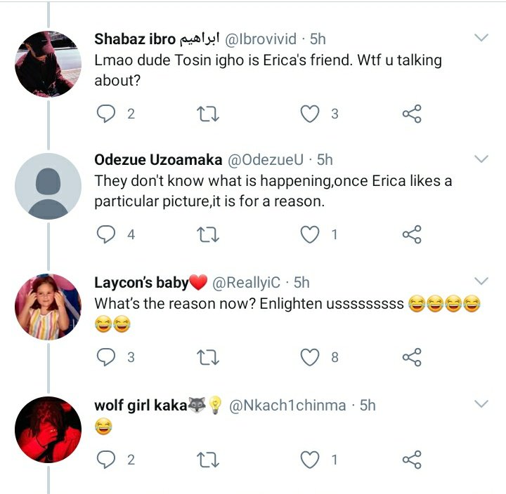 You would think the day won't get any better for vayolence lovers like us until the bomb fell us when there was caught A stalker was caught in the act liking a post where presido was tagged.. I laugh in she's friend with the poster. Laycon na tricky Enemy abi? 