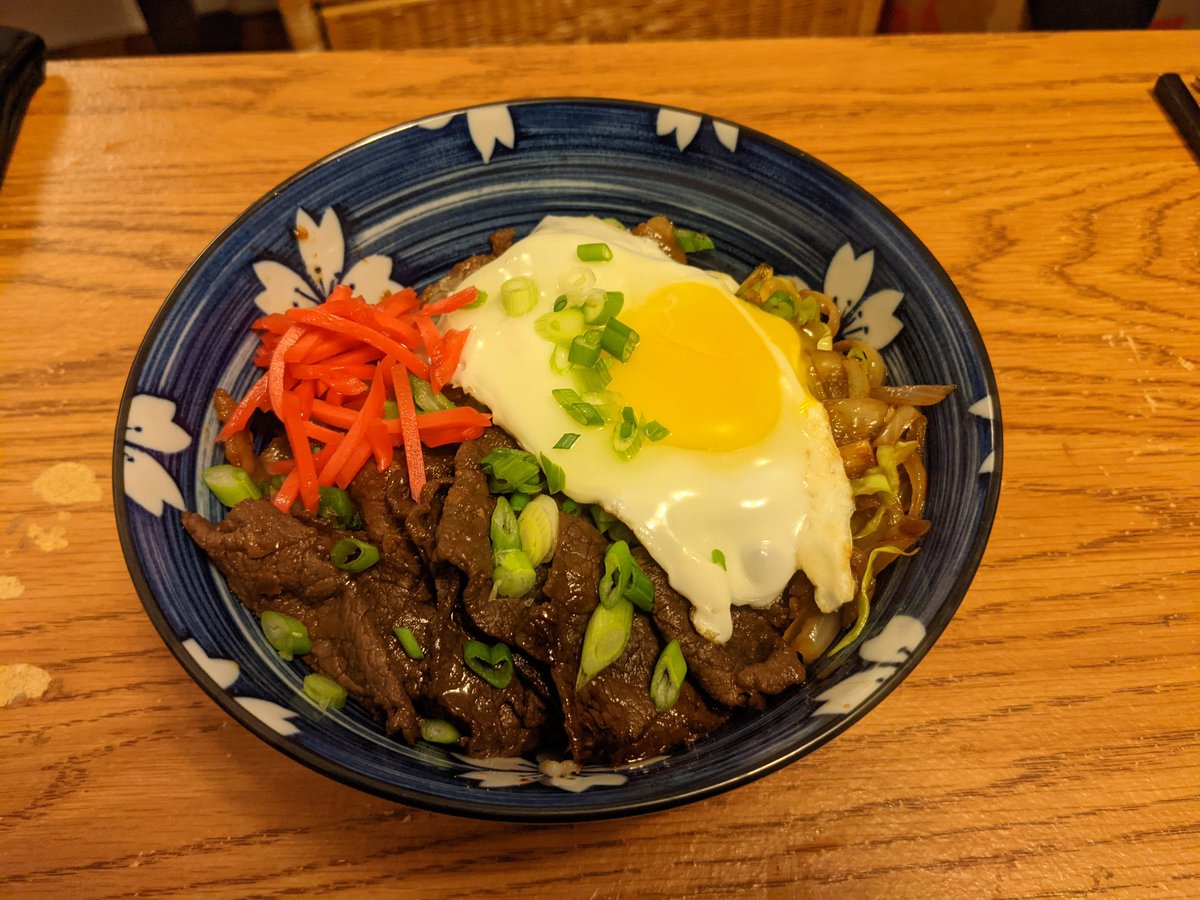Pork and beef bowl