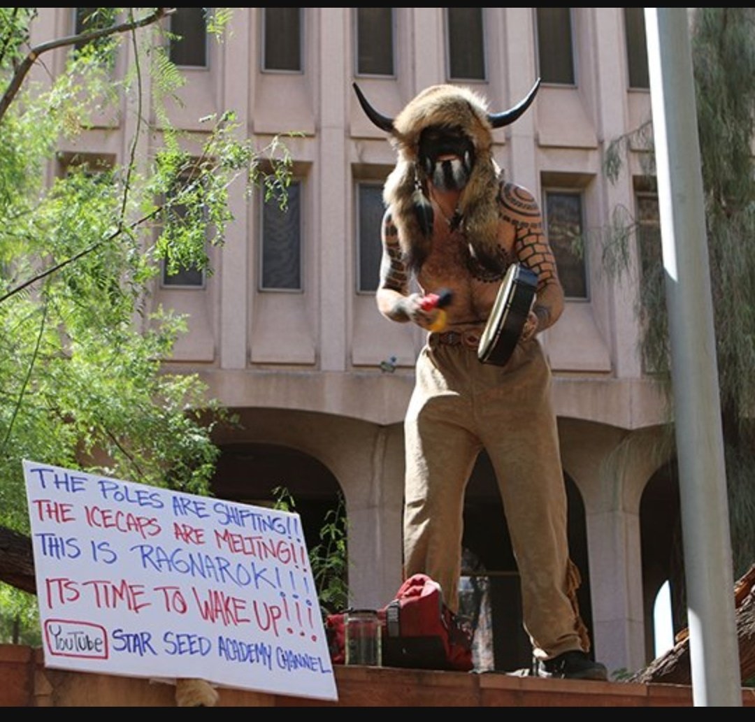 ABQUNITED's tweet - "The "Viking Guy" from the capitol this afternoon is Jake Angeli, a climate change protester from Arizona. These are not Patriots! " - Trendsmap