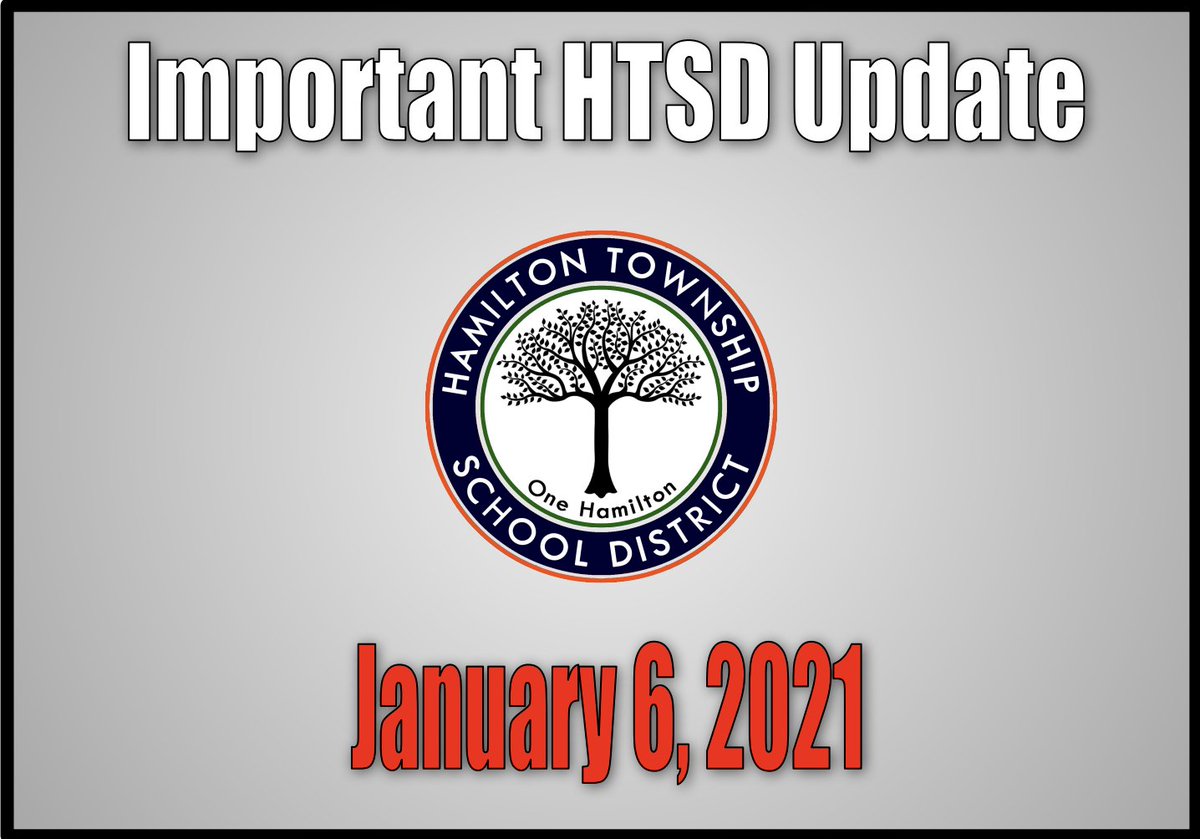 Community Update  
Please LIKE &amp; RETWEET
Wed., January 6, 2021

Link to <a href="/ScottRRocco/">Scott Rocco, Ed.D.</a> Ltr.: tinyurl.com/y2625vrr

<a href="/HTSDSecondary/">Jim Altobello</a> <a href="/HTSDCurriculum/">Hamilton Twp. C&I</a> <a href="/HamiltonTwpNJ/">Hamilton Township NJ</a> <a href="/oboylejf/">Jim O'Boyle</a> <a href="/LauraGeltch/">Laura Geltch</a> 

#HTSD