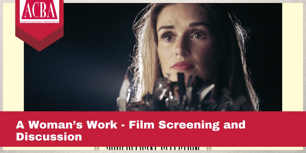 ACBAtweets's tweet image. We are proud to present A Woman’s Work - Film Screening and Discussion, sponsored by the ACBA and WLAC. Featuring ACBA Leadership Firm LEVY VINICK BURRELL HYAMS LLP
 - mailchi.mp/acbanet.org/wo… @awomansworkdoc #AWomansWorkDoc