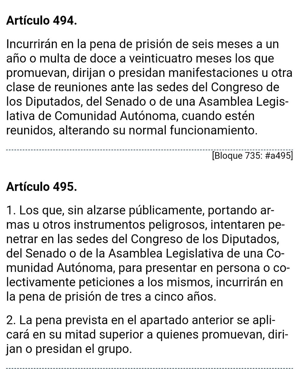 diostuitero's tweet photo. Estoy leyendo de cada cosa....os dejo estos dos artículos del Código Penal español, por informar. https://t.co/lGzKT5ycR8