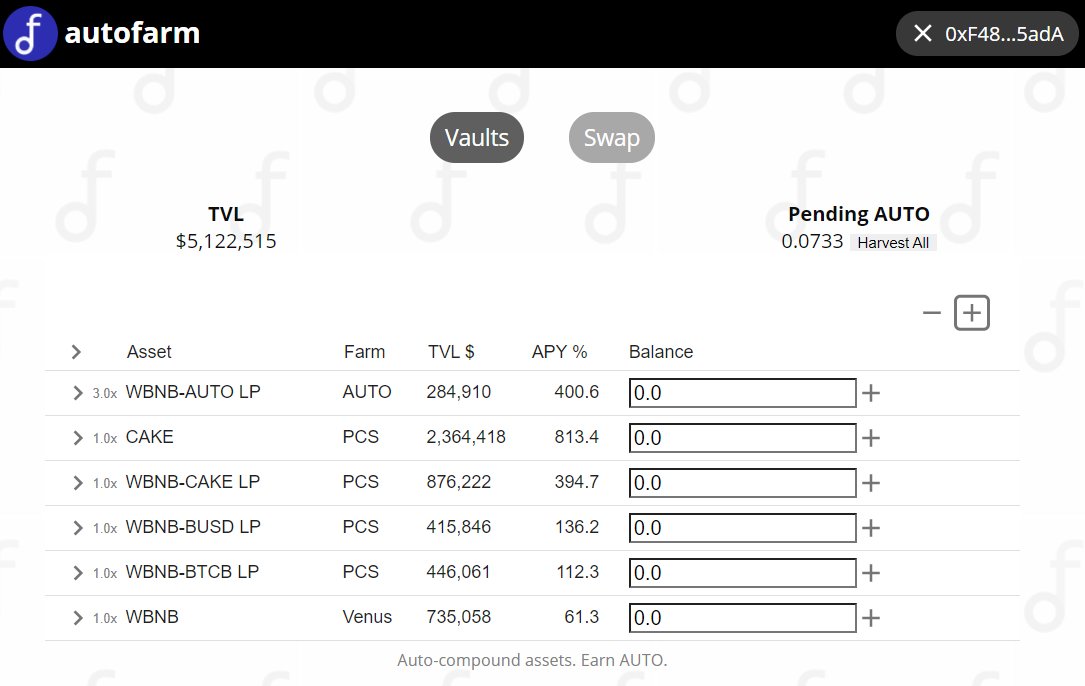 autofarmnetwork's tweet photo. $5M. #Autofarmers are such a passionate bunch. Come and join :)
#BinanceSmartChain #DeFi #YieldFarming https://t.co/sZzr1cuRUr