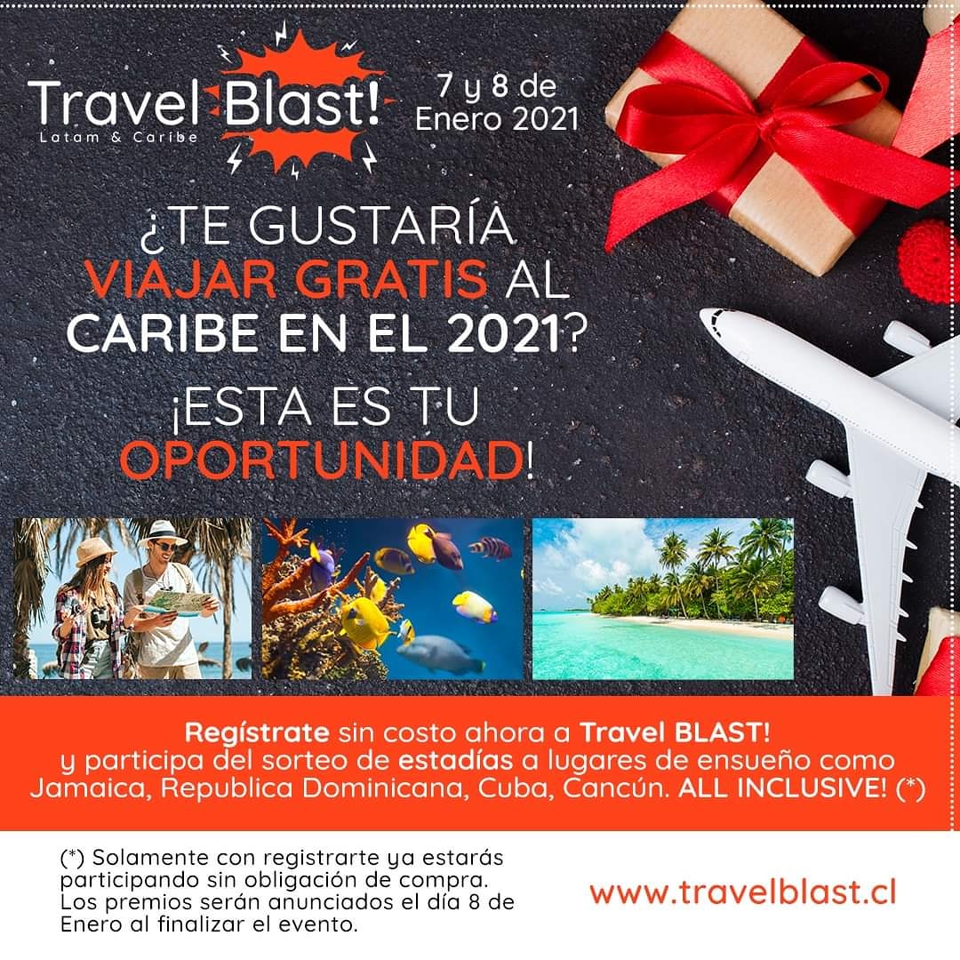 Travelblastcl's tweet photo. Inscribite a la Feria Virtual de Turismo de Latinoamérica y participa por #sorteos de viajes y estadías en el Caribe.

Apúntate en https://t.co/SeYKLCP1CF y accede a ronda de negocios para profesionales, stands con empresas del sector, oferta turística y 10 premios increíbles. https://t.co/Egm2wRYptV