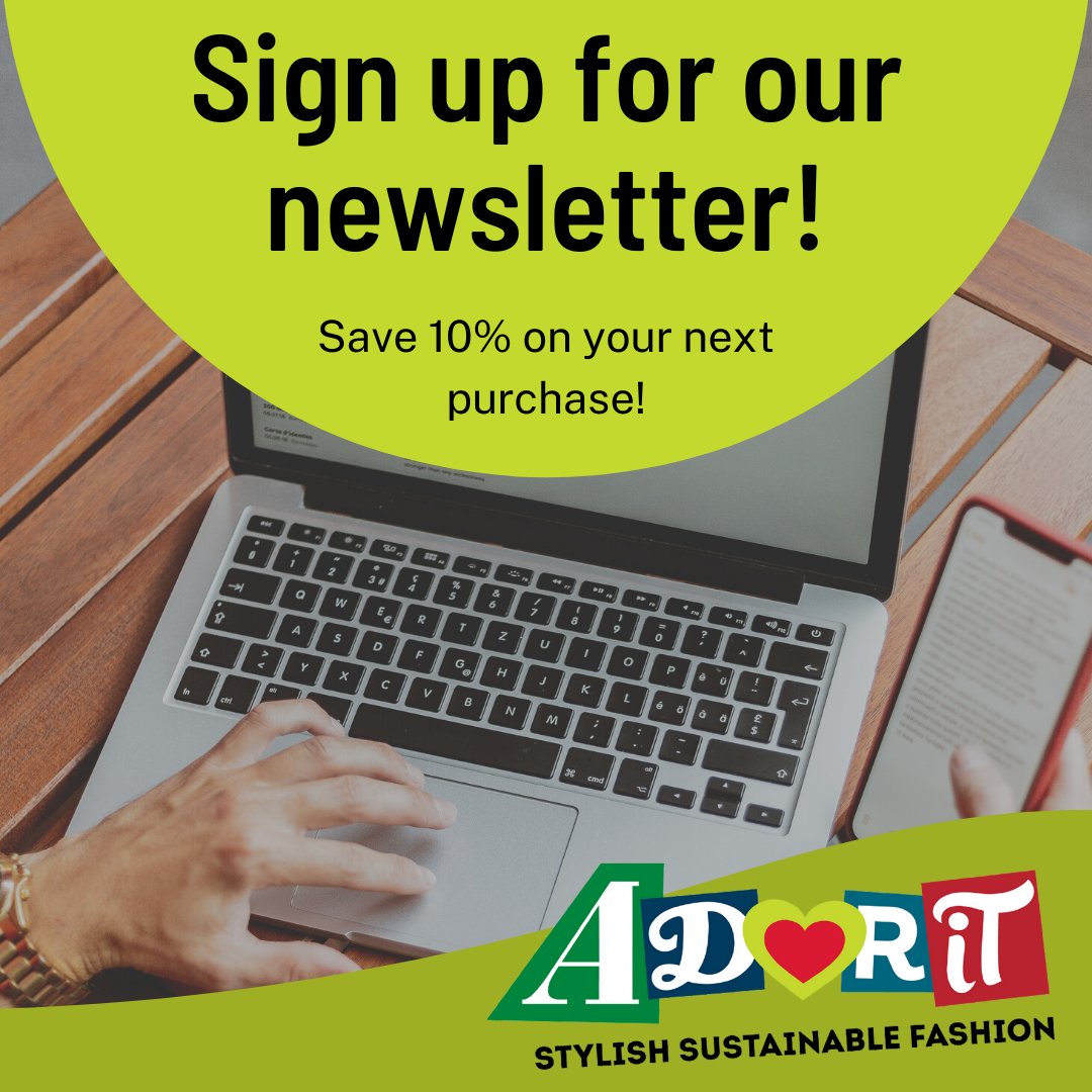 Do you know we have a newsletter ? We will never overwhelm you just once a month full of great information about zero waste lifestyles, going carbon neutral and everything in between.#adorit #ethical #eco #ethicalfashion