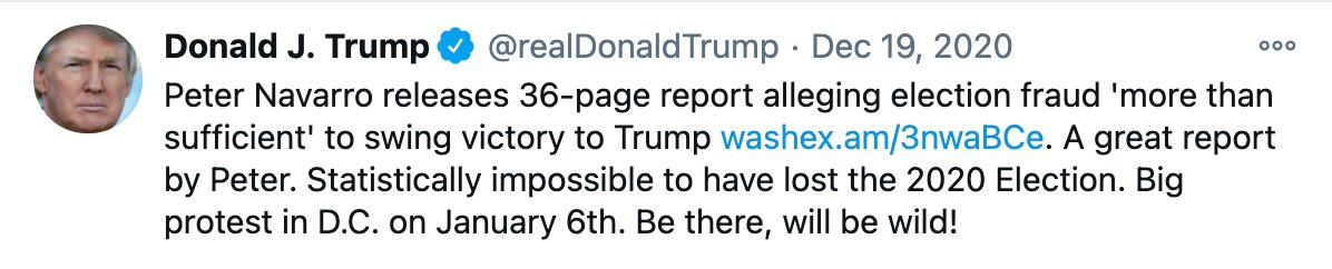 ProjectLincoln's tweet photo. This is not a surprise.
He telegraphed this moment on December 19th.
Don't believe for a second that the #SeditionCaucus led by @tedcruz and @HawleyMO didn't know what was going to happen today. https://t.co/aQQPon5wQ2