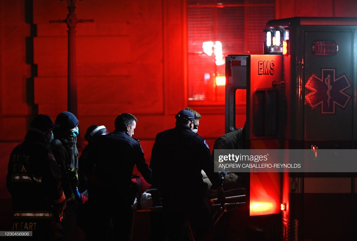 Members of the Federal Bureau of Investigation (FBI) swat team patrol the Longworth House Office building after a joint session of Congress to count the votes of the 2020 presidential election took place in Washington, D.C., U.S., on Wednesday, Jan. 6, 2021.