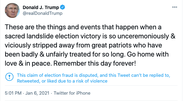 BREAKING: The President of the United States appears to justify the storming of the U.S. Capitol