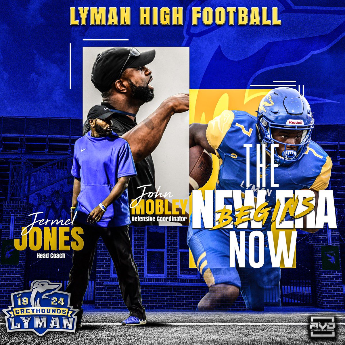 🚨We are thrilled to announce the hiring of JERMEL JONES as our FOOTBALL COACH 🏈 He will bring JOHN MOBLEY on as Defensive Coordinator. @JonesJermel WELCOME TO GREYHOUND NATION! #StartTheChase #LymanUnleashed <a href="/LymanHighSchool/">Lyman High School</a> <a href="/VarsityBuddy/">Buddy Collings</a> <a href="/osvarsity/">Sentinel Varsity</a> <a href="/FHSAA/">FHSAA</a> @HSFootball_FL