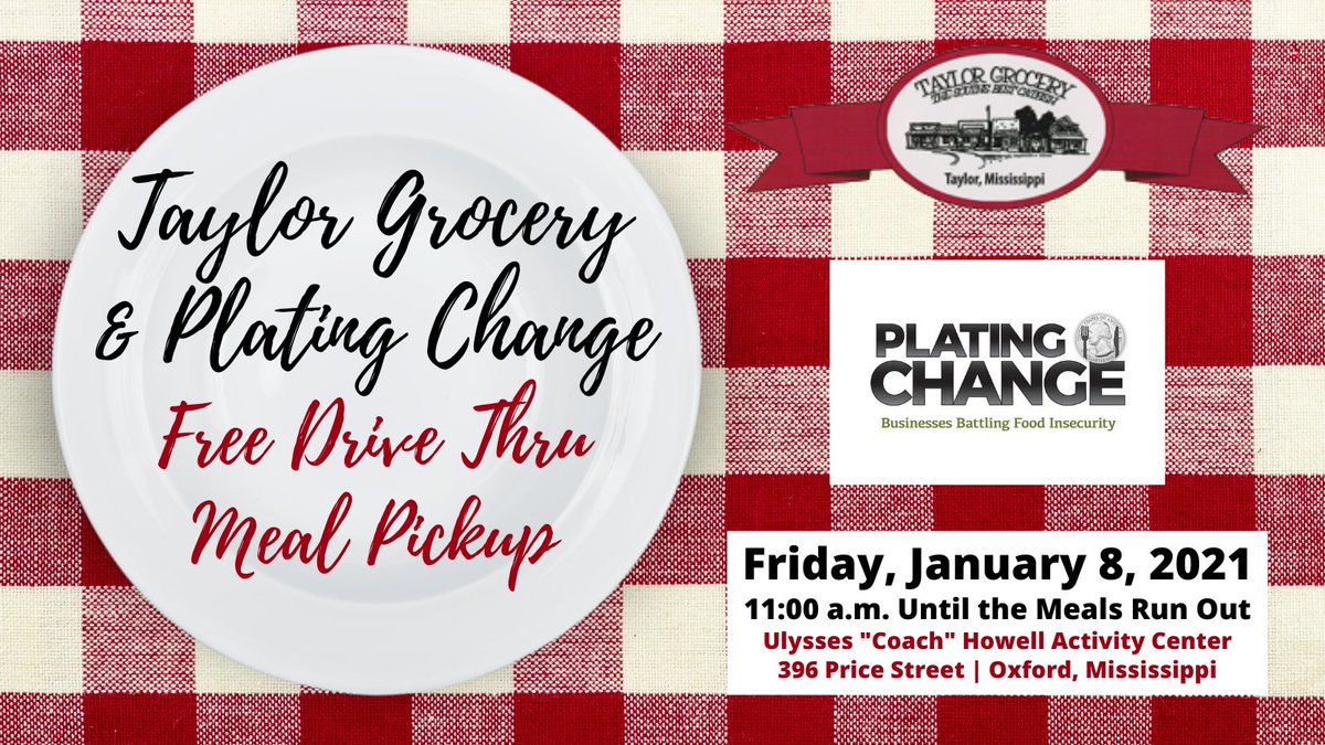 UWOxfordMS's tweet photo. Thank you, @BrettYoungMusic, for making a significant impact  in the LOU community by connecting @TaylorGrocery w/ @marcuslemonis &amp; @PlatingChange! We’re grateful for everyone involved w/ this initiative, which will result in 3,000 free meals to those in need by the end of Fri. https://t.co/A20v00oYSw