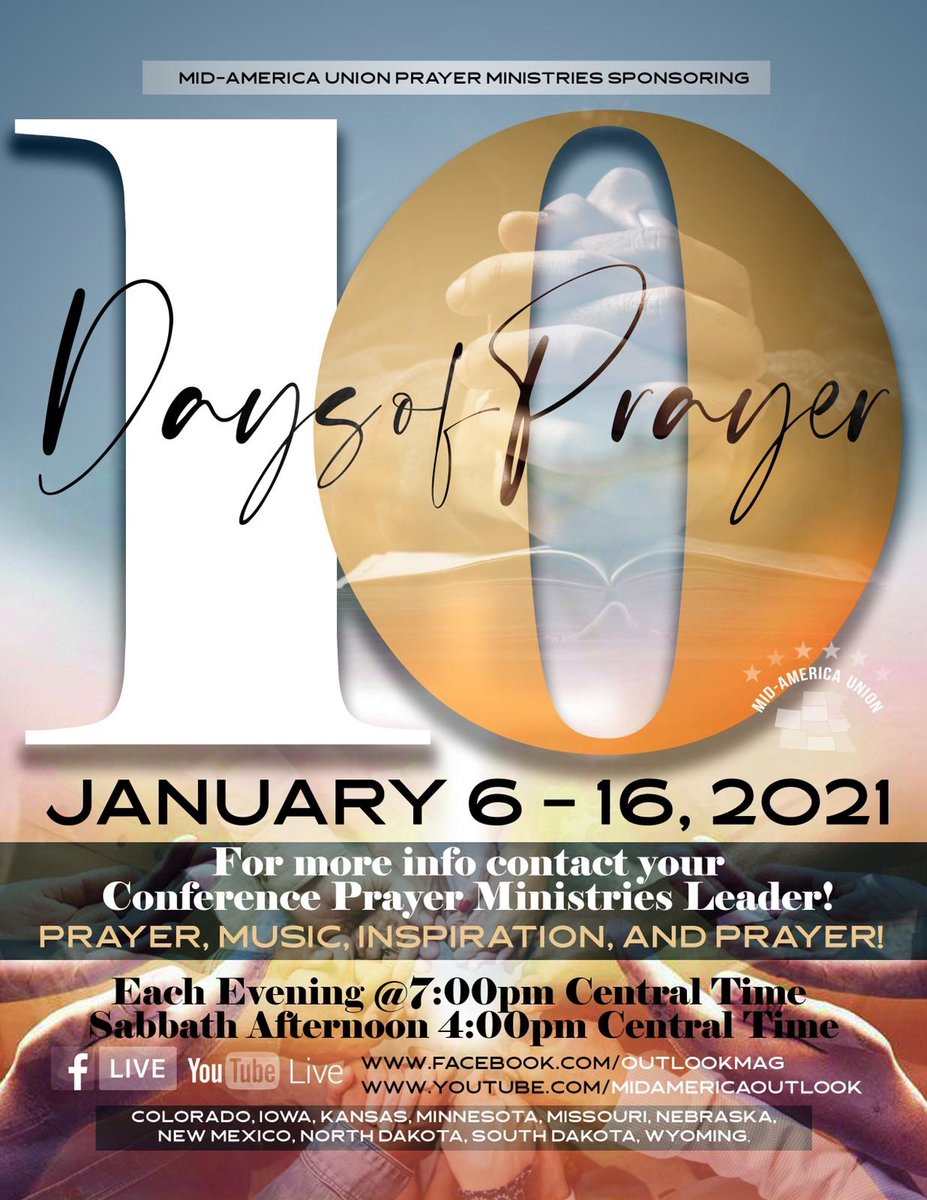 Please join Adventists from across Mid-America tonight at 7:00 pm CST for the start of our “10 Days of Prayer” event. Learn more: imsda.org/join-adventist…