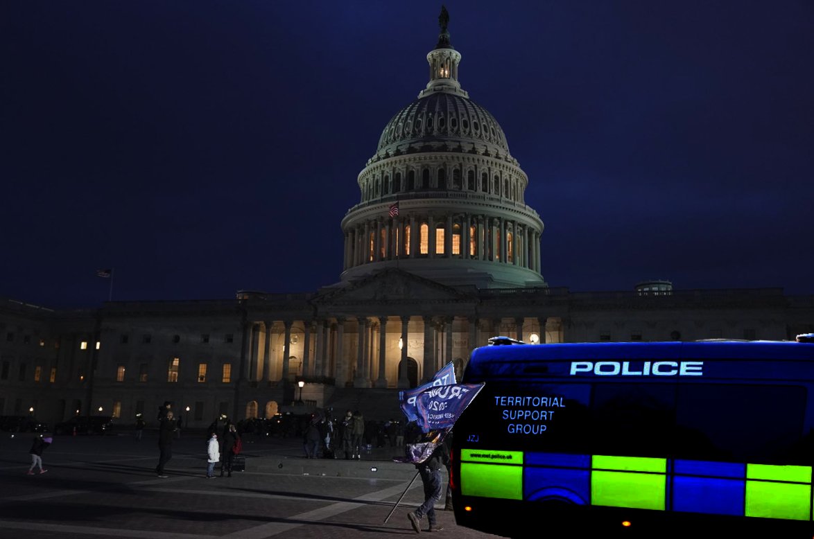 StripedFruit's tweet photo. It appears the #WashingtonCapitol is now secure following a number of mutual aid requests, only small numbers of protestors remain. https://t.co/EOLsvbK3SL