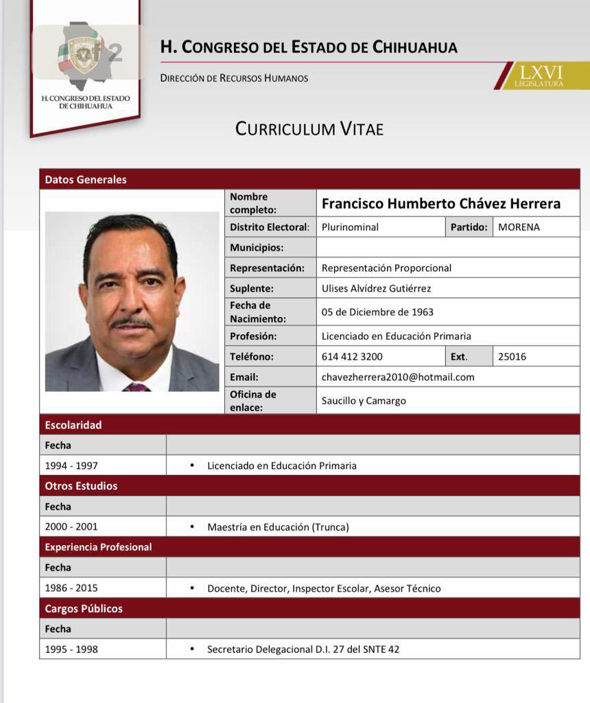 DiverExterior's tweet image. Diputado Plurinominal Francisco Humberto Chavéz Herrera de Morena presenta iniciativa A FAVOR del PIN Parental uniéndose a la bancada del PRI y PAN y aspira a la Candidatura a la Presidencia Municipal de  Saucillo Chihuahua #NoAlPinParental @CNHJ_Morena  #FueraDeMorena
