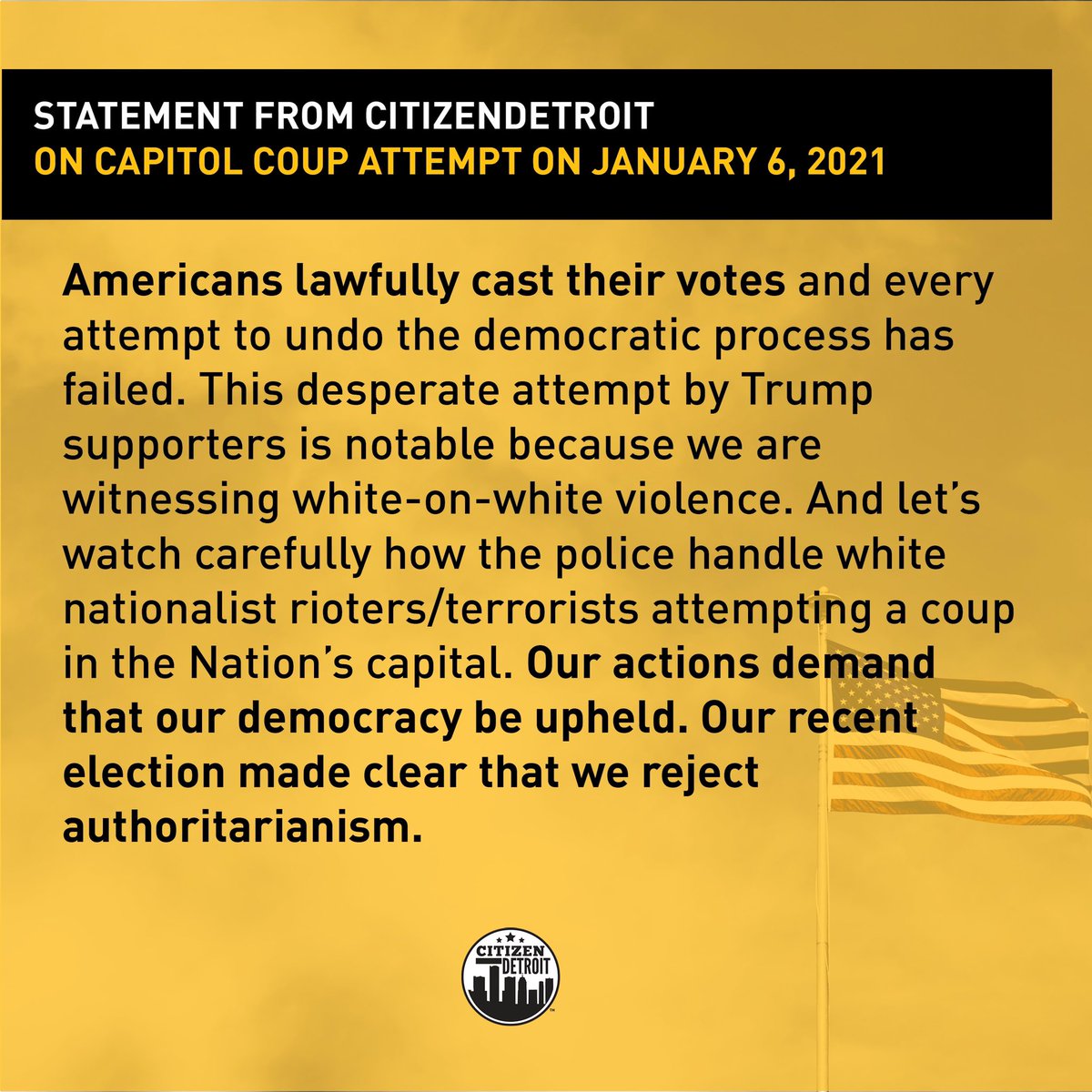 CitizenDetroit's tweet photo. Democracy must prevail!!! https://t.co/8SDEWXd21T