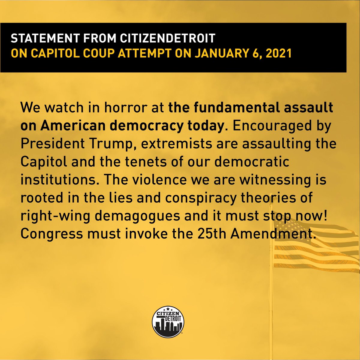 CitizenDetroit's tweet photo. Democracy must prevail!!! https://t.co/8SDEWXd21T