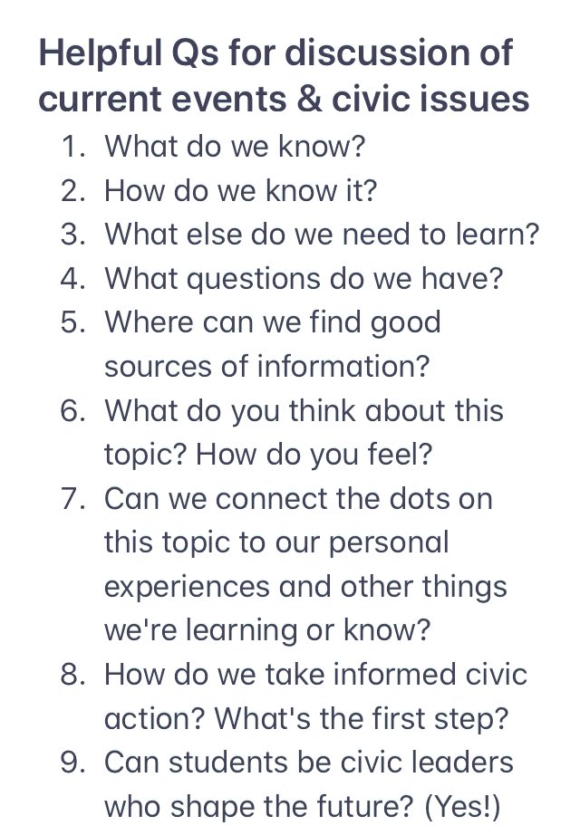 GenNation's tweet photo. Educators and parents: students want to talk about real life events (like today). Simple Qs can help to get the discussion started. Difficult topics can be strong civic learning opportunities #sschat #studentvoice #studentslead #civiced https://t.co/QDA8l3aRjC