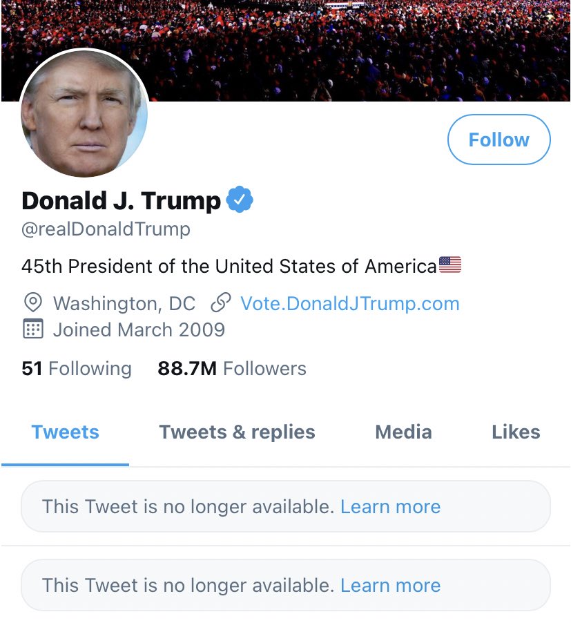 Phil_Lewis_'s tweet photo. Twitter is removing tweets from Trump’s account https://t.co/QMmRqCF9Se