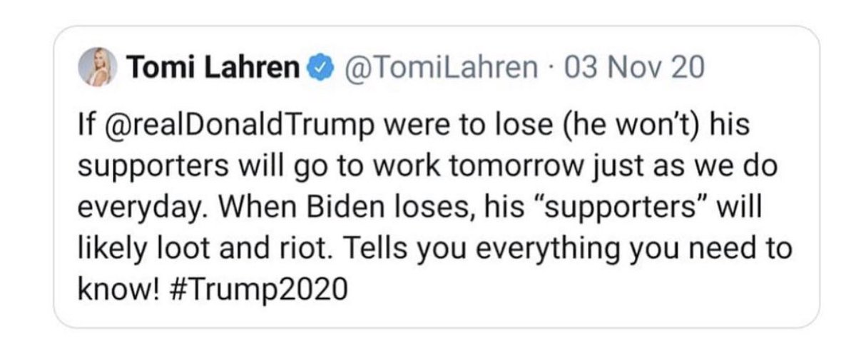 LadyByrdLewis's tweet photo. @TomiLahren This tweet didn’t age well... 🤷🏽‍♀️😩 https://t.co/i3OsfziRsx
