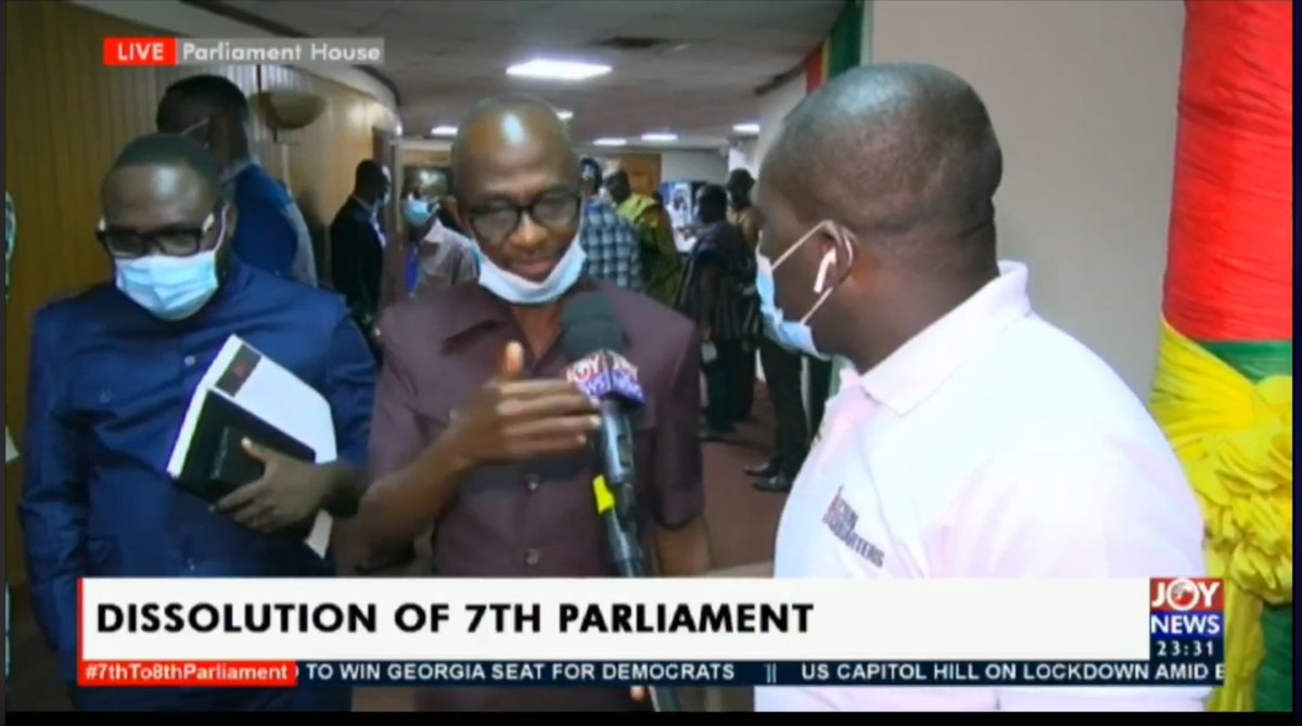 garyalsmith's tweet photo. @EltonBrobbey: "Do you expect NDC to have the Speaker?"

Asiedu Nketia: "We don't need a speaker who you've to carry from his car to the chamber. Let's be serious. We don't need a speaker who always needs an ambulance".

#7thTo8thParliament https://t.co/pVNKdKTfaG