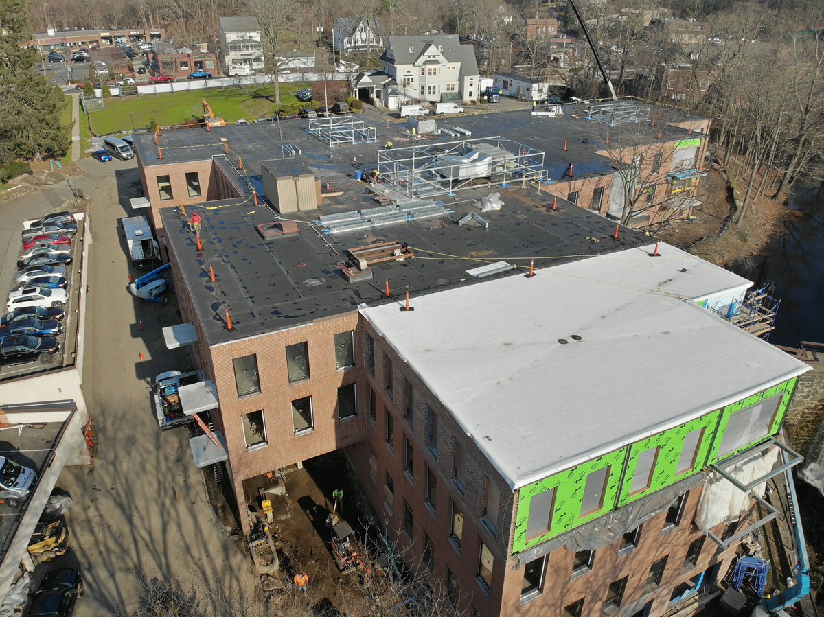 DomackRoofing's tweet photo. The Mill project moving forward. @Siplast Teranap system coming to completion. @FirestoneBPCo TPO system starting…to be continued. https://t.co/Cf0f3UxgRm