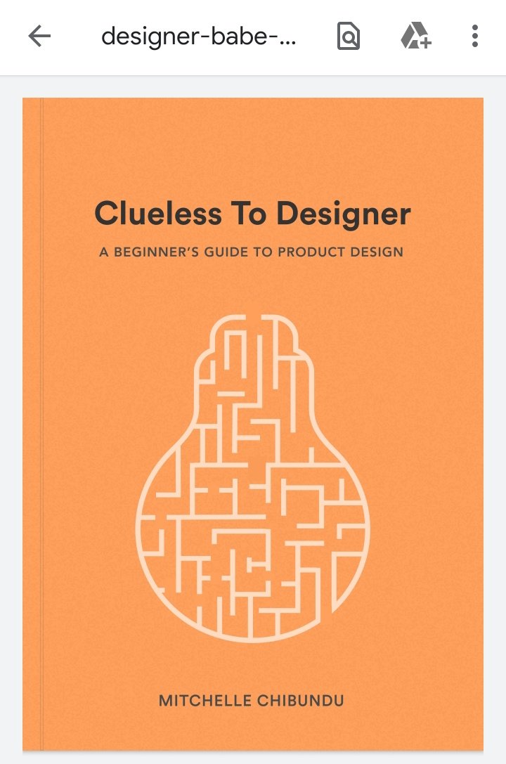 richadafahaene's tweet photo. # "A Product designer advocates for the users and also has a clear understanding of the business values."
- @MitchelleC_ 

Thanks alot for sharing a part of you via this book. Finally got mine today and read it till I completed it.😂
GreatStuff
#CluelessToDesigner
#DesignerBabe https://t.co/T51DeBiXc5