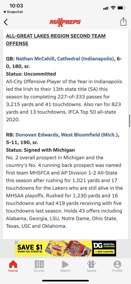 MccahillNathan's tweet photo. Honored to be Selected as QB to the All-Great Lakes 2nd Team!! ☘️🏈 Thank you to @MaxPreps @Zack_Poff_MP @CathedralFBall @Coachpeebs !! https://t.co/OL9o1LWG4e