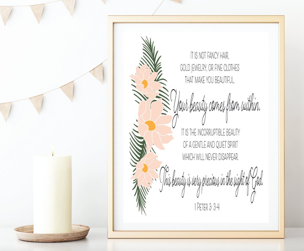 2LilBirdsArt1's tweet photo. Excited to share the latest addition to my #etsy shop: 1 Peter 3: 3-4 Digital Print, Nursery Wall Art Print, Bathroom Wall Art https://t.co/cVFPHOgMDE #flowers #christianprintable #1peter3print #bibleverseprint #scriptureprintable #nurserywallartprint https://t.co/bY0lZQU6b6