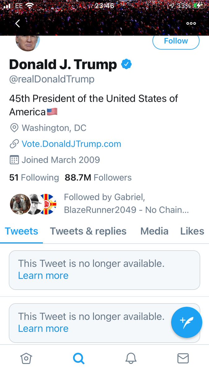 QueenJenbo's tweet photo. OMG! @Twitter have now started actually REMOVING Trumps tweets!
It’s happening!
@realDonaldTrump
#TrumpsTweets #deletetrumpsaccount #DeleteTrumpsTwitter #deletetrumpaccount
#Trump #WashingtonDC #ByeByeTrump https://t.co/dpmzgS3bXB