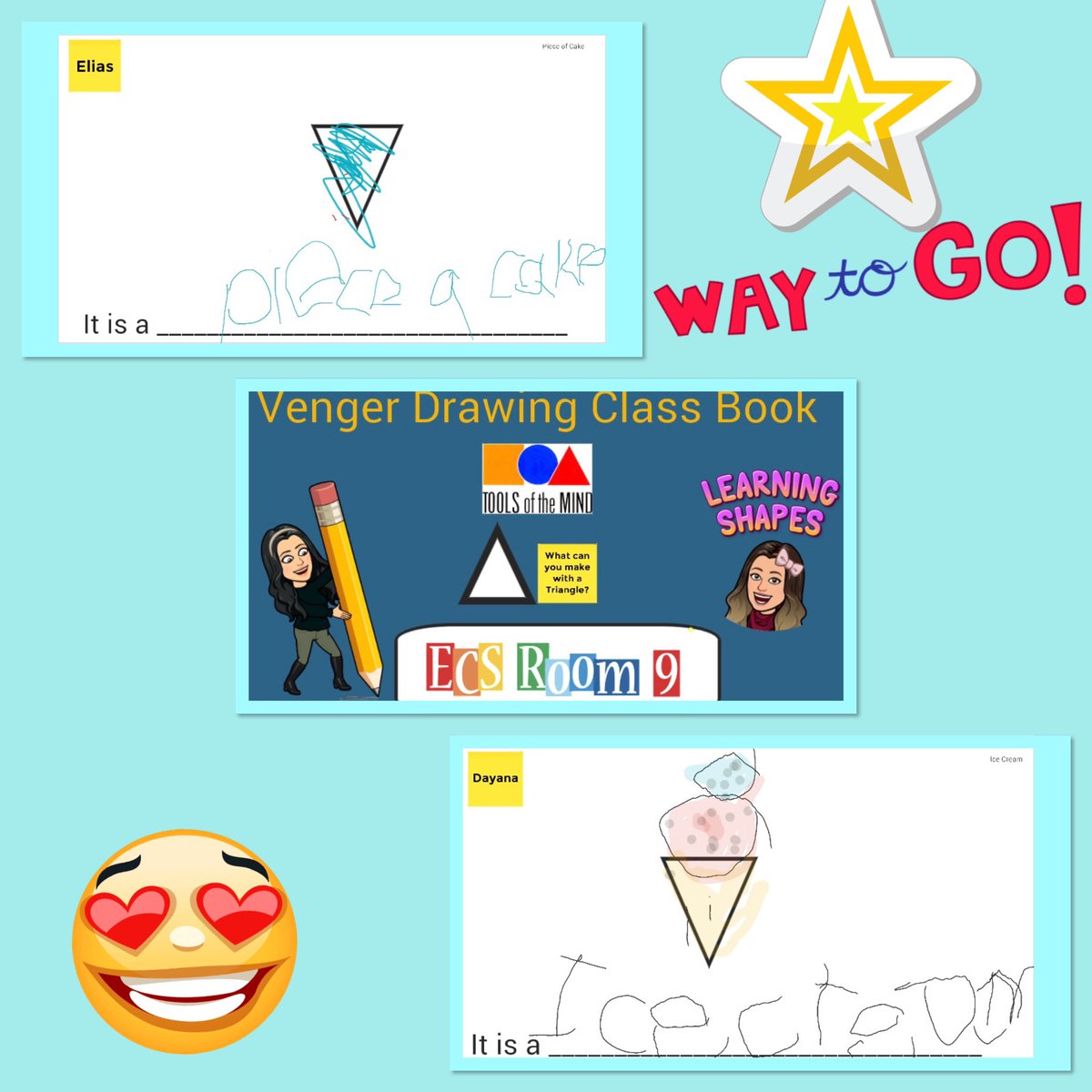 JanetColoma's tweet photo. BEYOND PROUD of my Little Learners first Class Book!!! Great small group lesson today working on @Tools_Mind Venger Drawings on their Touchscreen Chromebooks thanks to @WestNYSchools.  @GoogleForEdu @wnyecc #remotelearning #prekrocks #googlejam https://t.co/o0IkRfwqbx